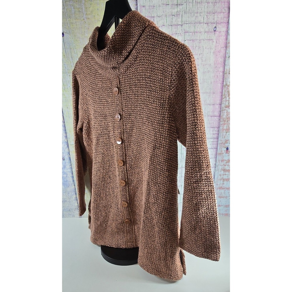 Multiples Salmon Knit Cardigan Sweater‎ Women's Small Button Front Long Sleev
